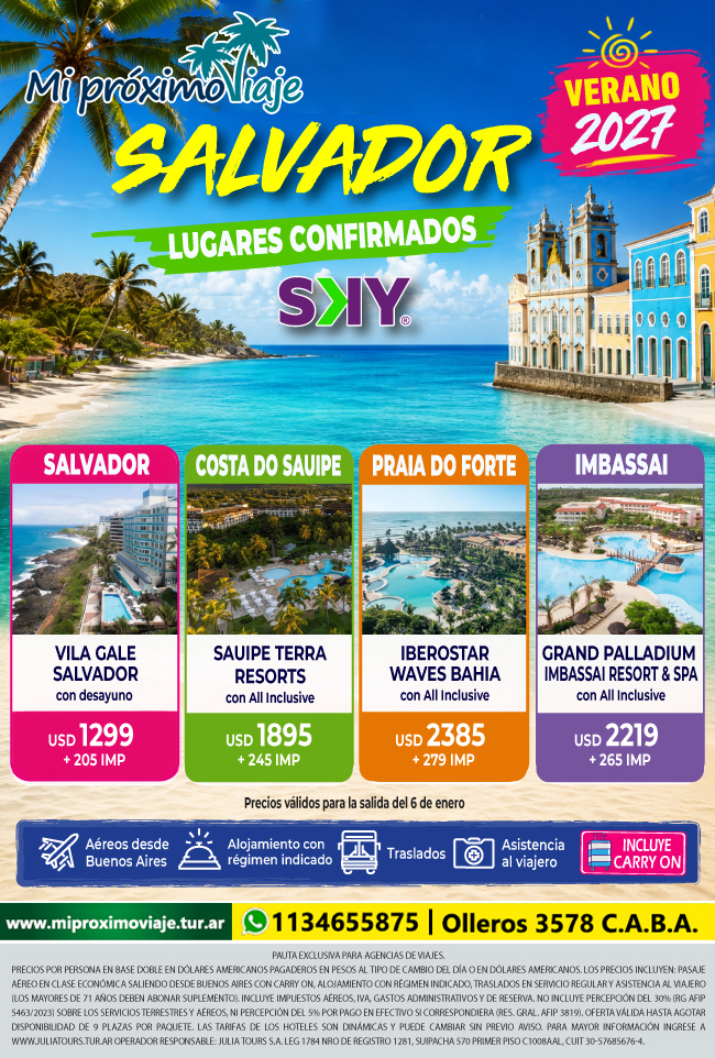 SALVADOR con SKY - LUGARES CONFIRMADOS VERANO 2027 !